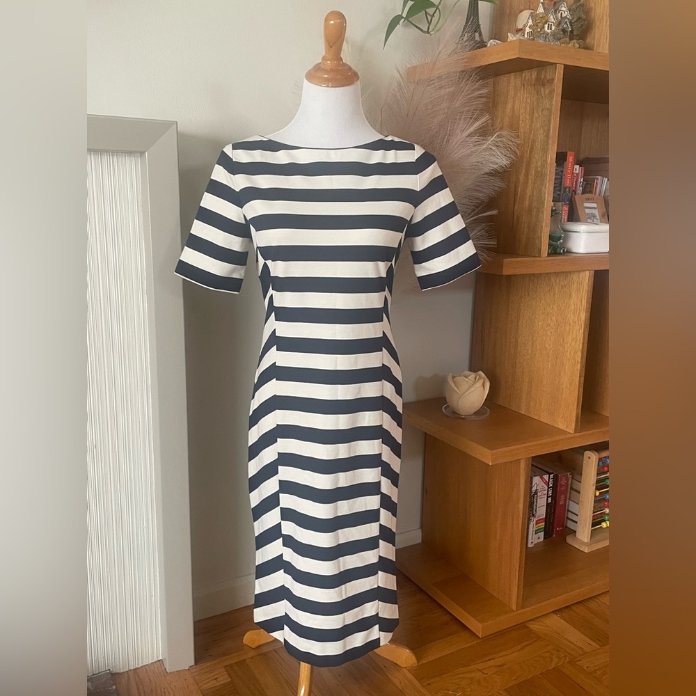 Tory Burch NWT navy and white striped sheets dress